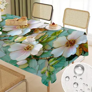 Waterproof Floral Tablecloth Round Square Dining Kitchen Table Cover Indoor Outdoor Home Decor Wedding Graduation Mothers Day Multiple Sizes Spill-proof & Waterproof Fruit Floral Design outdoorfun