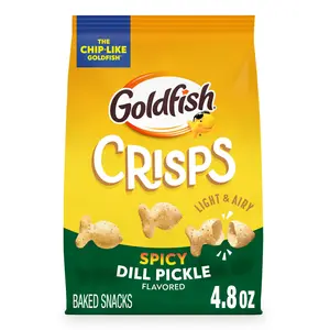 Goldfish Crisps Spicy Dill Pickle Baked Chip Crackers, 4.8 Oz Bag