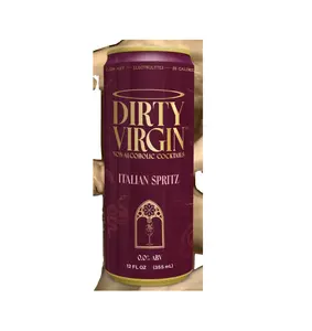 Dirty Virgin Non-Alcoholic Italian Spritzer 12oz - Refreshing Blend of Carbonated Water Organic Blue Agave Syrup & Blood Orange Juice Concentrate 0.0% ABV 35 Calories 5g Sugar Beverage Natural