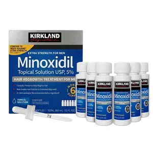 Kirkland Signature 5% Minoxidil Topical Liquid for Thicker & Fuller Looking Hair - Premium Men's Grooming & Nourishing Personal Care Routine with Precision Dropper