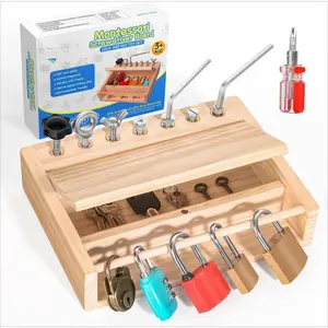 X-ITC81 Montessori Screwdriver Board Set-Lock and Key Toy,Montessori Busy Board Toys for 3 4 5 Year Old,Kids Tool Set,Preschool Learning Sensory - Fine Motor Skills - STEM Toys
