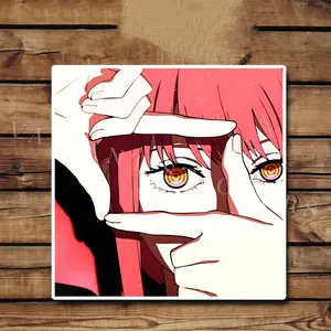 Makima Chainsaw Man Control Square Jdm Slap Vinyl Sticker Bumper Decal Car Decal