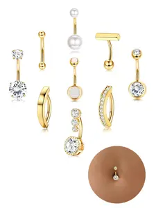 Fashionable Navel Ring, Stainless Steel Navel Ring, Body Piercing Jewelry for Women & Men, Trendy All-match & Exquisite Jewelry for Birthday Gift, Maximalist Jewelry