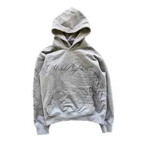Kyn Apparel Y2K Embroidered Geometric Pattern Loose Fit Zipper Hoodie Gothic Street Wear Casual Sportswear for Men