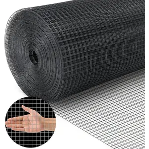 48 inch×100 ft Black Vinyl Coated Hardware Cloth, 19 Gauge 1/2 inch Black PVC Hardware Cloth, Black Welded Wire Fence Supports Poultry Netting Cage Fence…………