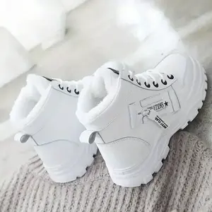 [Winter Warm Ankle Boots] Winter Warm Plush Lined Ankle Boots - Thermal Outdoor Short Boots, Women's High Top Sneakers