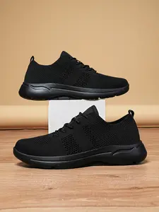 Men's Outdoor Hiking Shoes, Comfortable Breathable Flyknit Running Shoes, Lightweight Mesh Sports Shoes, Durable Anti-Slip Soft Sole, Sizes 45-48
