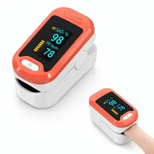 Vibrant Orange Healthcare Fingertip Pulse Oximeter, Portable Handheld Oxygen Saturation Monitor, 1-Touch Smart Start, Clear Color Display for Home & Travel, Ideal for Adults & Seniors