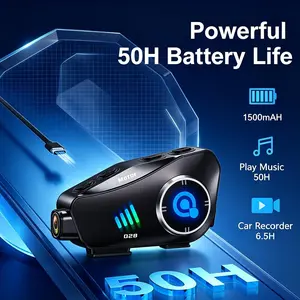 Motorcycle Bluetooth Helmet Camera Headset with Free 32GB Card - 2-in-1 Intercom & Dash Cam, 1080P, Waterproof, Hands-Free Calls, Motorcycle Accessories