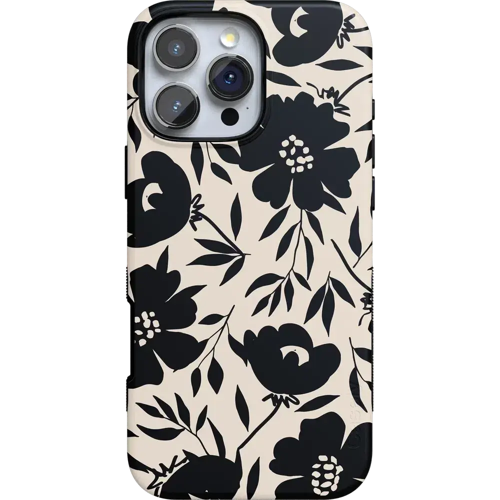 Casely iPhone 16 Pro Case | Dark Fantasy | Contrast Floral | Bold Protective Design | Compatible with MagSafe