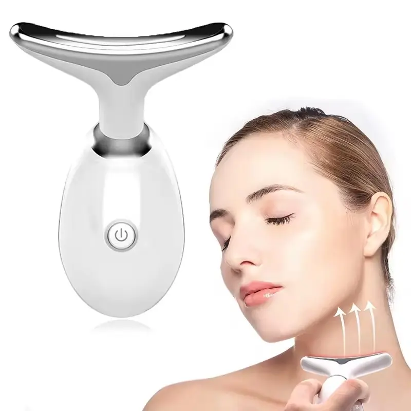 Electric Massager LED Color Light Facial Beauty Instrument Eye Face Neck Massage Device, New Condition, Contains Batteries or Cells