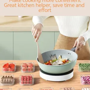 Freezer Food Storage Box with Lid, Microwave Safe Meat Divider Container, Refrigerator Organizer for Fruits and Foods, Durable Design