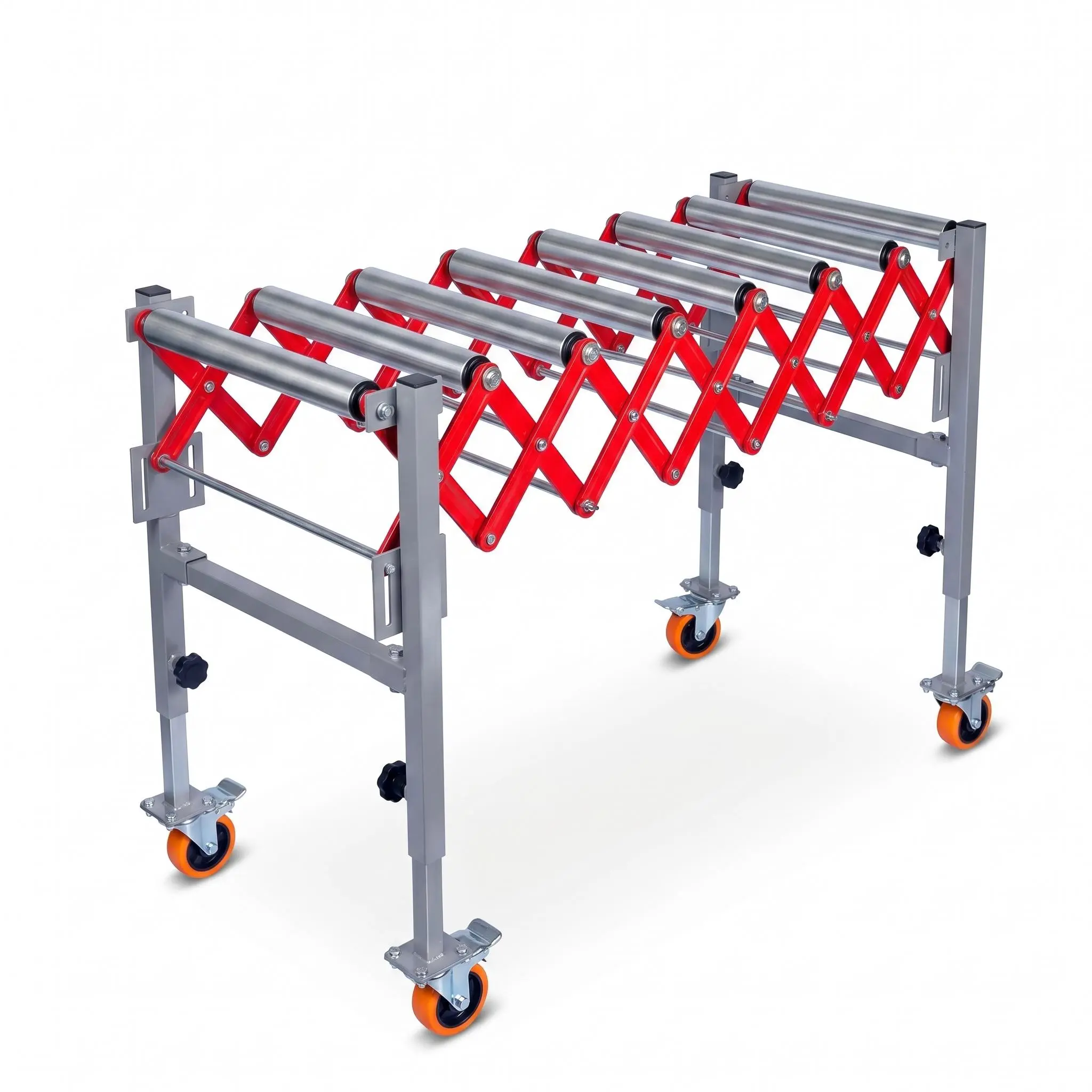 Bora Adjustable Height Roller Stand with Individual Leg Adjustment, 13.7-47 inches Telescopic Length, 600 lbs Load Capacity, Lockable Swivel Casters, Smooth Rolling Action Connectable System, Built-in Hooks for Table Saws Woodworking Workshop, Metal Frame