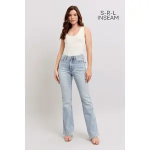 Judy Blue High Waist Tummy Control Bootcut Denim Jeans 88784 - 3 Inseam Options: Short, Regular, Long Fit Womenswear
