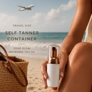 Travel Size Foaming Self Tanner Bottle - TSA Approved Refillable Pump Container