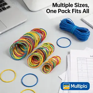 400pcs Natural Rubber Elastic Bands, 1.18-3.15 Inches, Multiple Sizes, Colorful, Strong Stretch, Ideal for Home Office Organization, Easy to Use