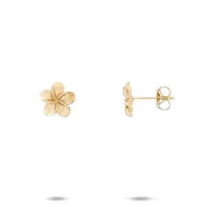 Plumeria Earrings in Gold - 9mm