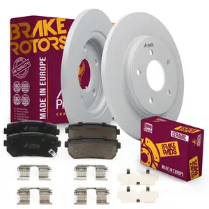 3 PC Rear Ceramic Disc Brake Pad Set & Solid Brake Rotor Kit 96271MT