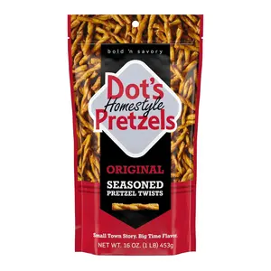 Pretzels BBQ Seasoned Pretzel Twist Snack, 16oz Grocery Sized Bag (Pack of 2) Baked Crunch