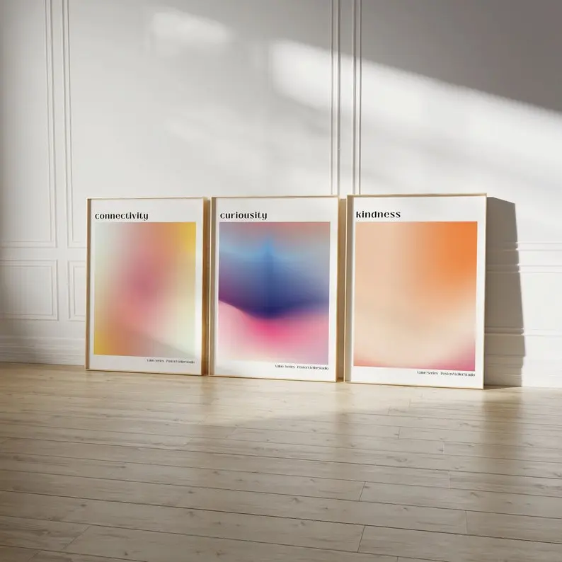 Aura Poster Set 3er Set Aura Poster Set of 3 Pieces Wall Art Aura Art Aura Energy Angel Numbers Poster Trendy Wall Art Aesthetic Room Decor