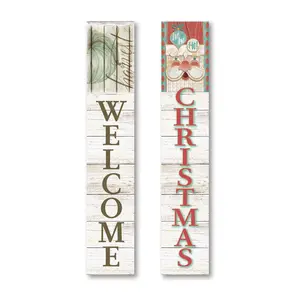 Harvest & Ho Ho Ho 9x48 Double-Sided Porch Sign