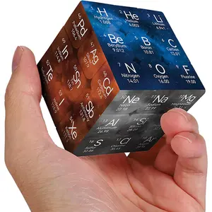 P-ITC024   Periodic Table 3x3 Speed Cube, UV Printing Element Cube Magic Cube Educational Puzzles Toys for Kids,Beginners and Adults (Stickerless) Black