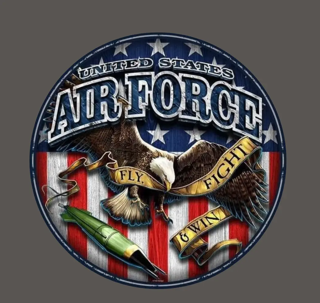 US Military 0.25 Gauge Round Aluminium Wreath Welcome Plaque - Handmade Item, UV-Protected Home Wall Decor, Outdoor Wall Sign for Home Supplies