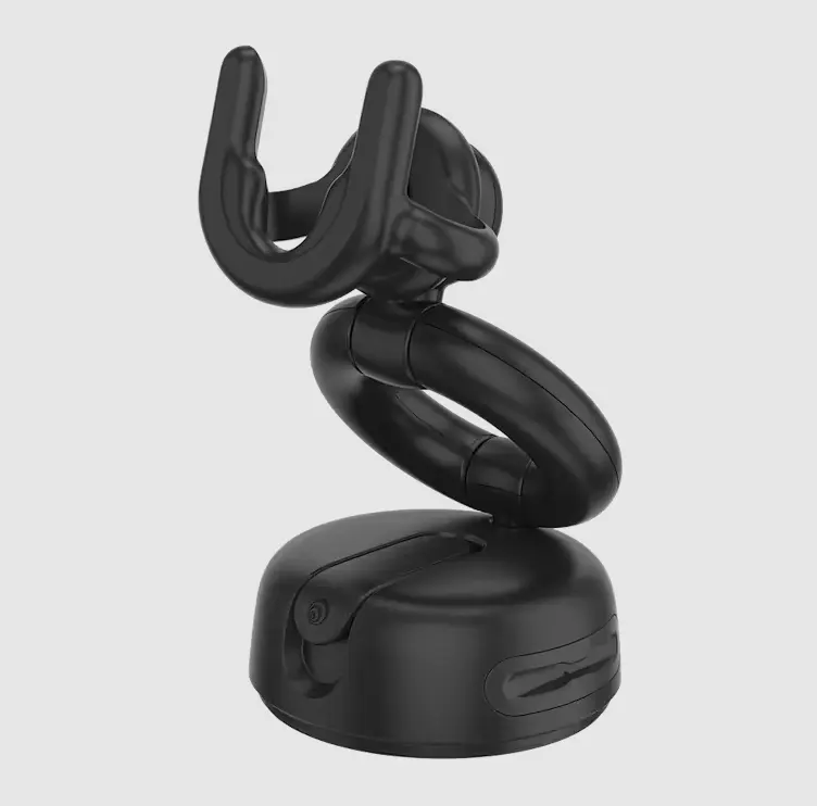 Black Dual-Mount Smartphone Holder - Easy-Setup Car Mount for Phone, Secure Grip Desk Accessory, Compatible with Phones and Remotes, Phone Holder For Car