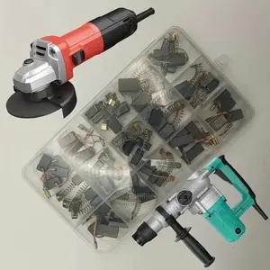 Professional Electric Tool Carbon Brush Set, 15 Sizes Heavy Metal Replacement Brushes, Hardware Compatible with Drills, Motors, Generators, DIY Repair