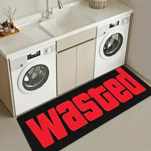 Cool Wasted Style Laundry Room Rug, Flannel Rectangular Mat, Decorative Rug Mat, Home Decor for Kitchen, Hallway, Bathroom, Bedroom