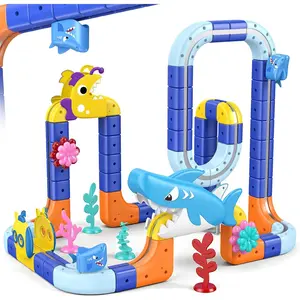 Shark Electric Train Set Toys for Boys Girls 3-5: 3D Infinity Rail Cube Tracks for Kids Anti-Gravity Magnetic Train Easter Birthday Gifts STEM Toys for 3 4 5 6 7 8 Year Old Boy Girl (117PCS)