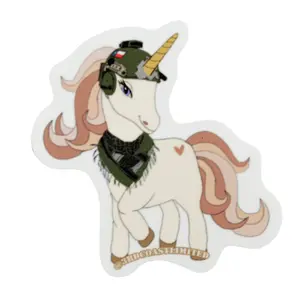 Unicorn Over Fallujah Sticker - Unique Design with Colorful Tactical Unicorn Design for Coolers, Cups, Collectible