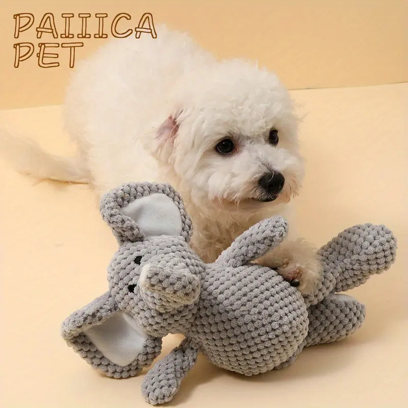 indestructible dog toy dog toys Baby Elephant Plushies Dolls Stuffed Plush Dog Chew Toy Durable Squeaky Pet Pick Up Interactive for Puppy Teething Best Birthday Gift