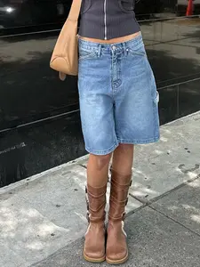 Women Jorts Baggy Jeans Jorts Outfits Mid-Low Waisted Denim Y2K Shorts Summer Hot Short Pants