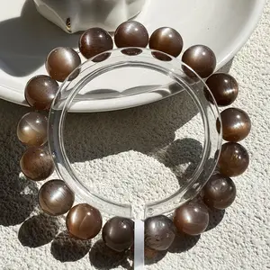 High Quality Skeletal Crystal Bracelet Black Golden Sunstone Bangle Women Men's Gift