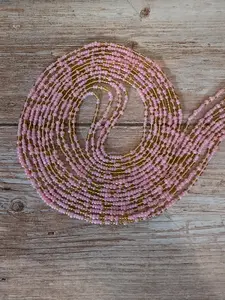 Pink Champagne Waist Beads, Fashion Body Jewelry Accessory, Adjustable Body Chain for Women