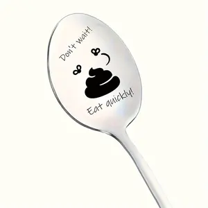 Stainless Steel Engraved Prank Spoon, Funny Spoon for Coffee, Jam, Peanut Butter, Soup, Novelty Birthday & Friendship Gift