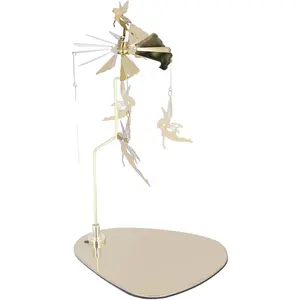 Spinning Candle Holder, Round Triangle Tray Romantic Stainless Steel Rotating Aromatherapy Wind Chime Candle Holder for Home Decoration, Wedding, Party( # 6)