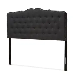 Baxton Studio BBT6625-Dark Grey-King HB-H1217-20 Lucy Modern & Contemporary Dark Grey Fabric King Size Headboard