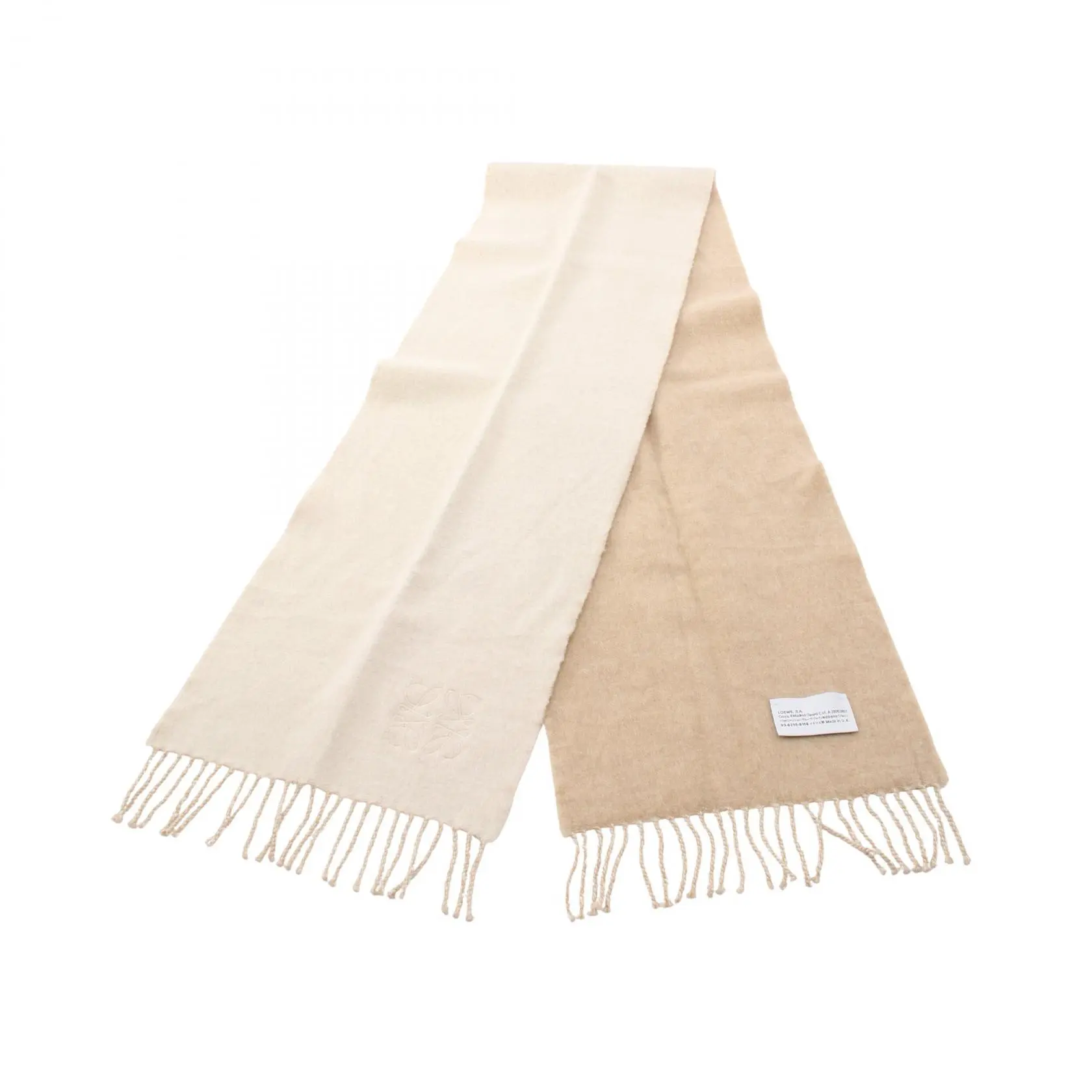 Pre-owned Loewe Wool Small Leather Goods Anagram Cashmere Scarf