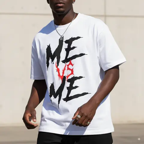Men's Customized 'ME' Artistic Graphic Round Neck Tshirt - 100% Cotton Casual Top, Classic Unisex Cut, Short-Sleeve with Short Sleeves for Airflow, Photorealistic Digital Transfers, All-Season Menswear