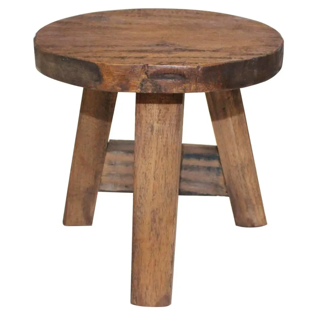 vidaXL Stool, Ottoman for Dining Room Living Room Hallway Home Office, Foot Rest, Footstool Side Table, Farmhouse Style, Solid Mahogany Wood 244508