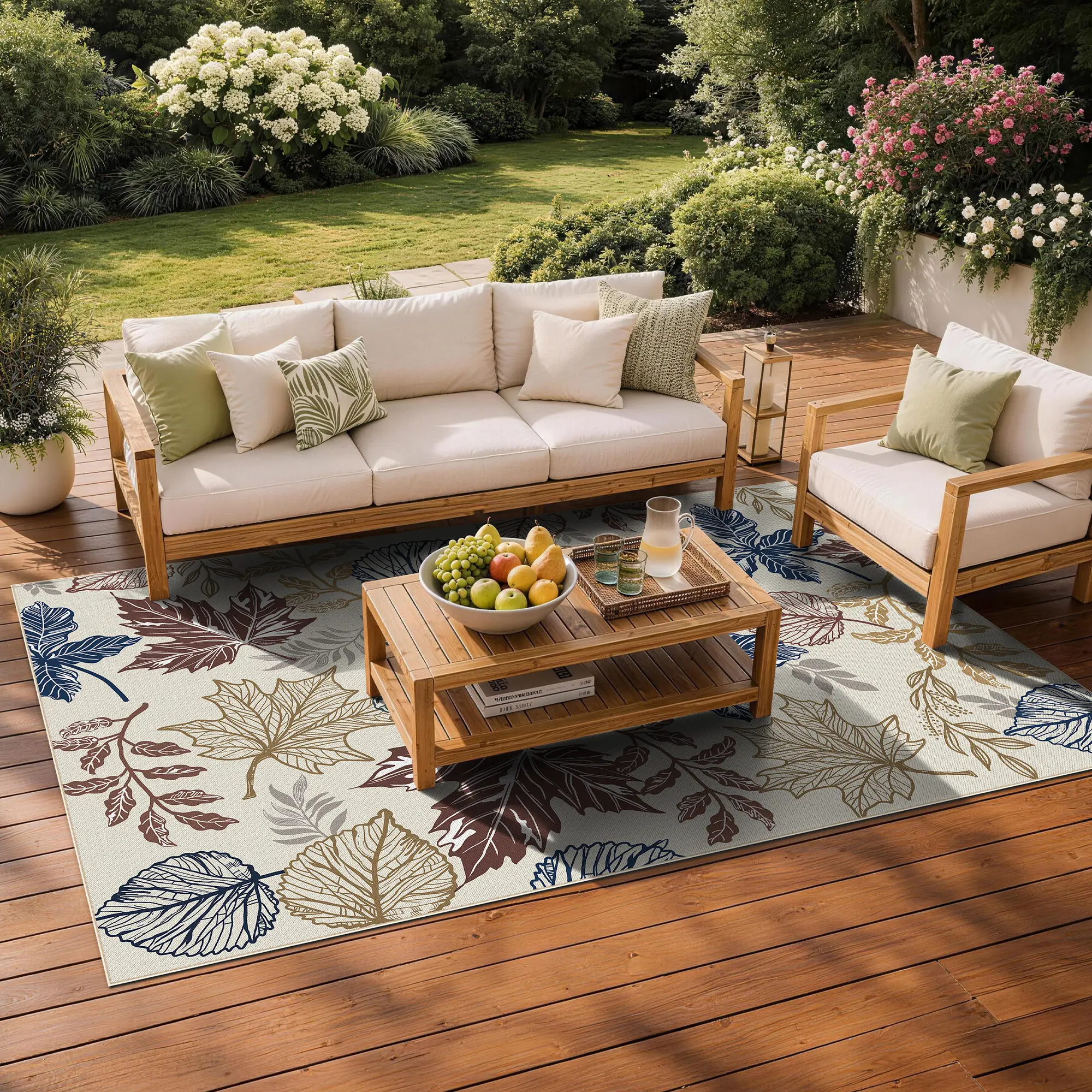 UKISS Washable Non-Slip Portable Area Rug - 5'x8', Indoor-Outdoor, Patio Clearance, Ideal for Backyards, Beach
