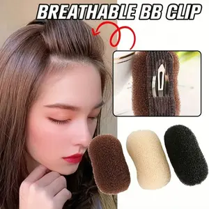 DIY Fashion Heightening Puff Bangs Hair Pad, Punta Clip Beehive Hairpin Hair Styling Tools, Hair Maker Clip Black, Hair Volume Increase Puff Sponge Pad Bump Up Insert Base, Hair Base Bump Fluffy Hair Pad Styling Insert Tool