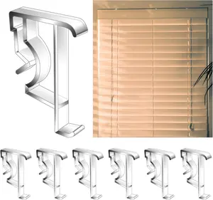 6 PCS 2 Inch Valance Blind Clips, Clear Plastic Hidden Blind Clips Replacement, Blinds Valances Clip Replacement Parts, for Wood or Faux Wood Horizontal Blinds-Valance OXDFK