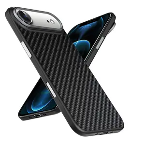 1500D Aramid Case for iPhone 17 Air with Carbon Fiber Texture (Compatible for MagSafe), Full Body Protective Phone Skin Cover Skin, Smooth Touch Sturdy Durable Slim Professional Style Black