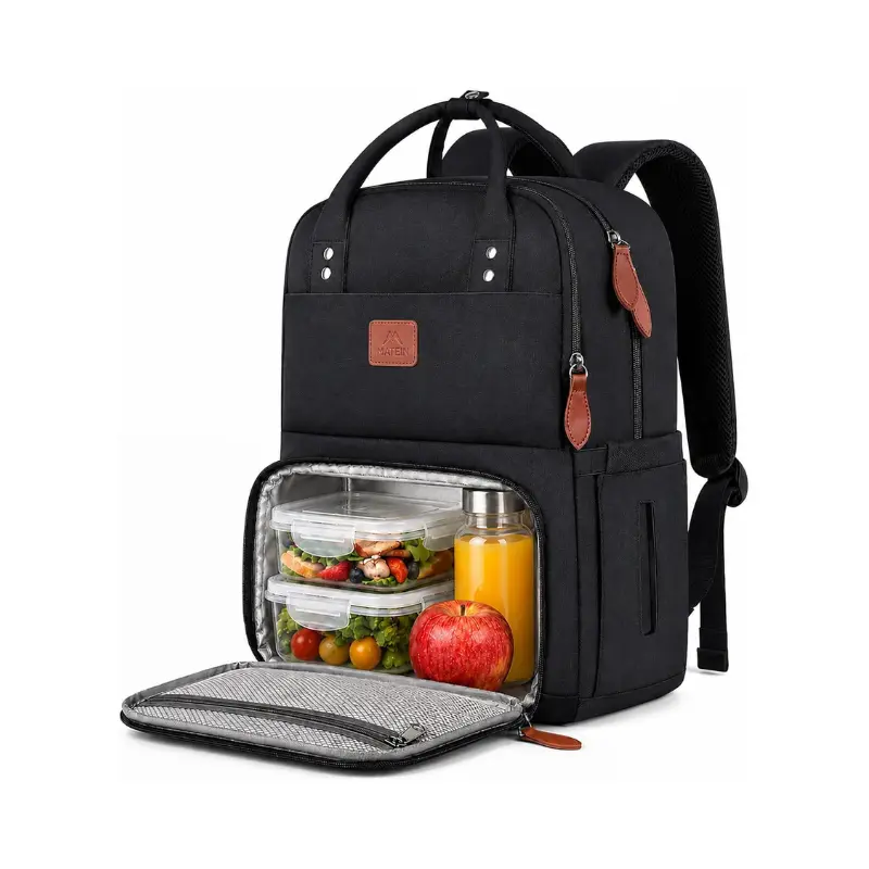 【Back To School】MATEIN Work Backpack for Women, Insulated Cooler Backpack with Lunch Box, 15.6 Inch Laptop Backpack with Lunch Compartment, Water-Resistant Reusable Food Bag for College, Camping, Picnics & Daily Use