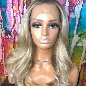 Freyja 13x4 HD Lace Front Wig Blonde Balayage Wavy Synthetic Pre-Plucked Glueless Ready for Natural Look