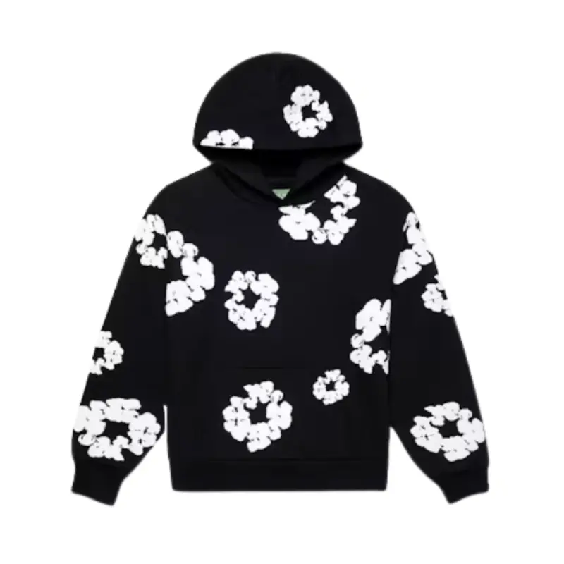 Denim Tears Cotton Wreath Hoodie – Unisex Graphic Pullover Sweatshirt, Heavyweight Cotton Streetwear