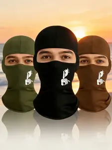 3pcs/2pcs/1pc Unisex Shut Up Gesture Printing Full Face Balaclava Mask Ski Mask Gaiter Mask for Men Women Suitable for Outdoor Sports Daily Wear Gift Hat